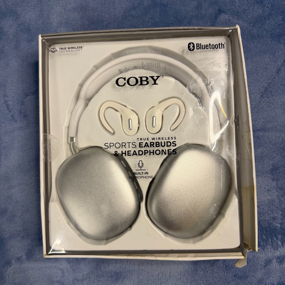 COBY Silver Over-Ear‎ Bluetooth Headphones
